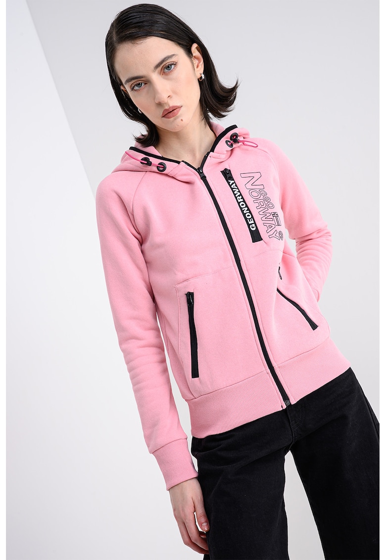 Hanorac cu fermoar si maneci raglan Fiona