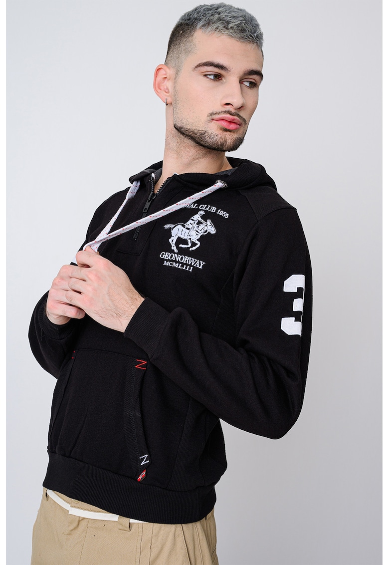 Hanorac cu logo pe piept si fermoar Floton