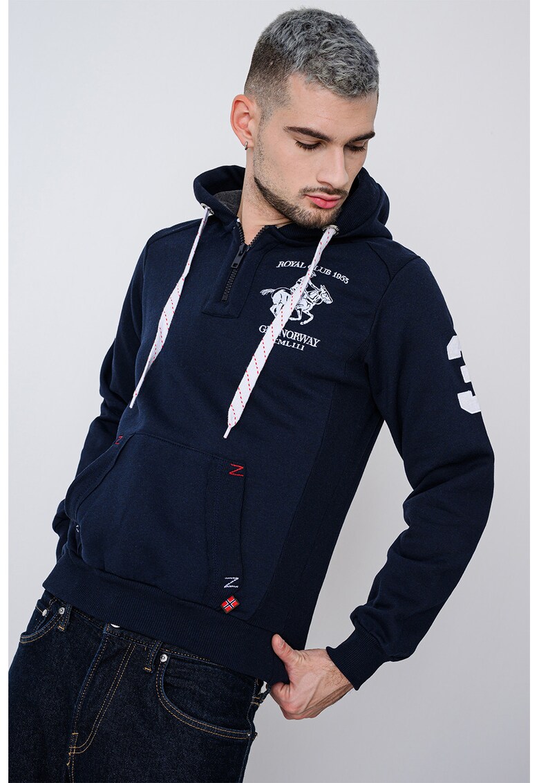 Hanorac cu logo pe piept si fermoar Floton