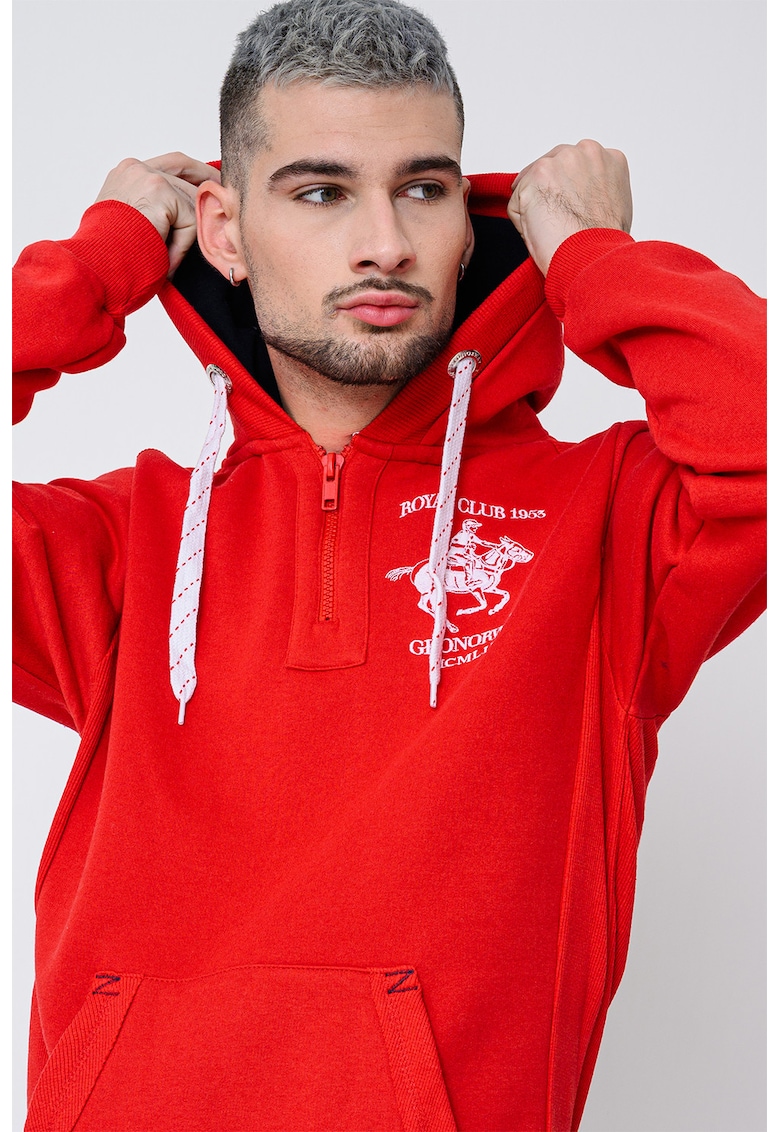 Hanorac cu logo pe piept si fermoar Floton