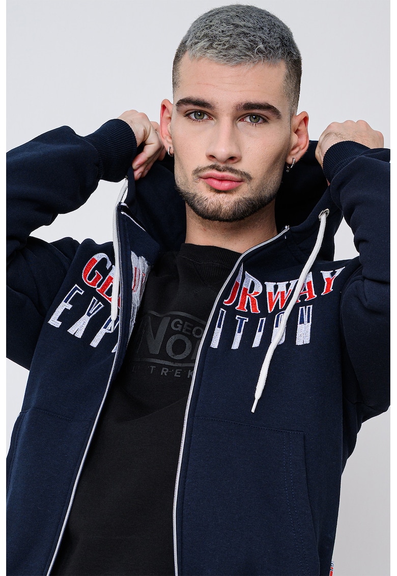 Hanorac cu logo brodat si fermoar Ghazen