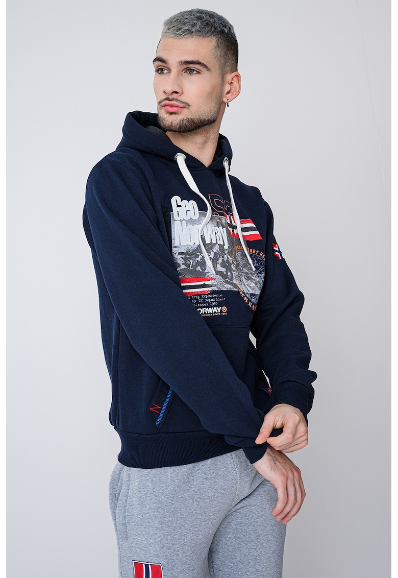 Hanorac cu buzunar kangaroo si imprimeu Gomap