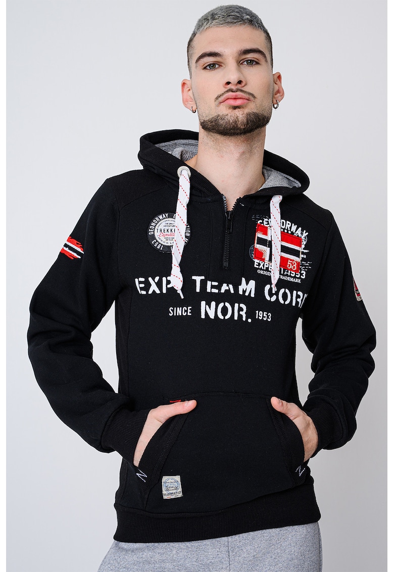 Hanorac din amestec de bumbac cu imprimeu Goptaine - Rosu/Negru/Alb optic