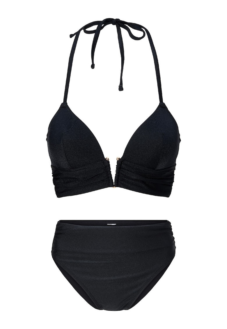 Costum de baie din doua piese - cu sutien cu burete - Negru