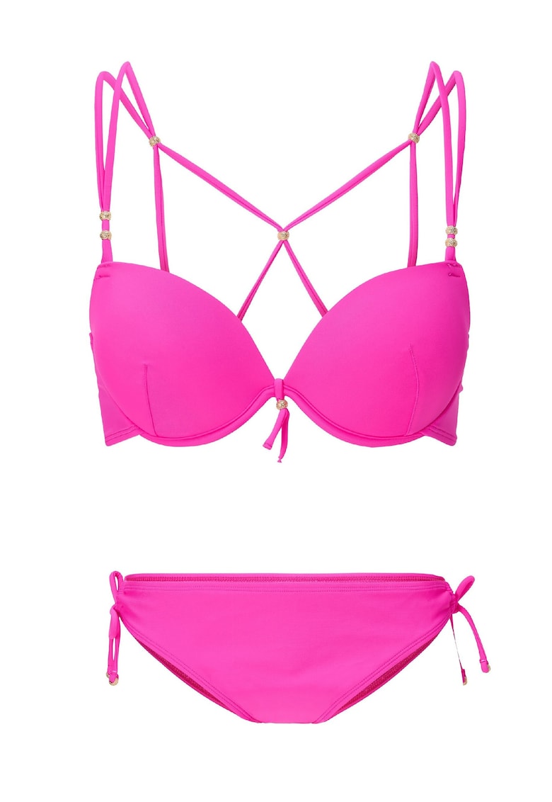 LingaDore Costum de baie in doua piese si prindere laterala - Roz