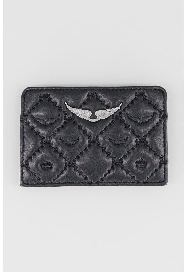 Portcart din piele cu aspect matlasat