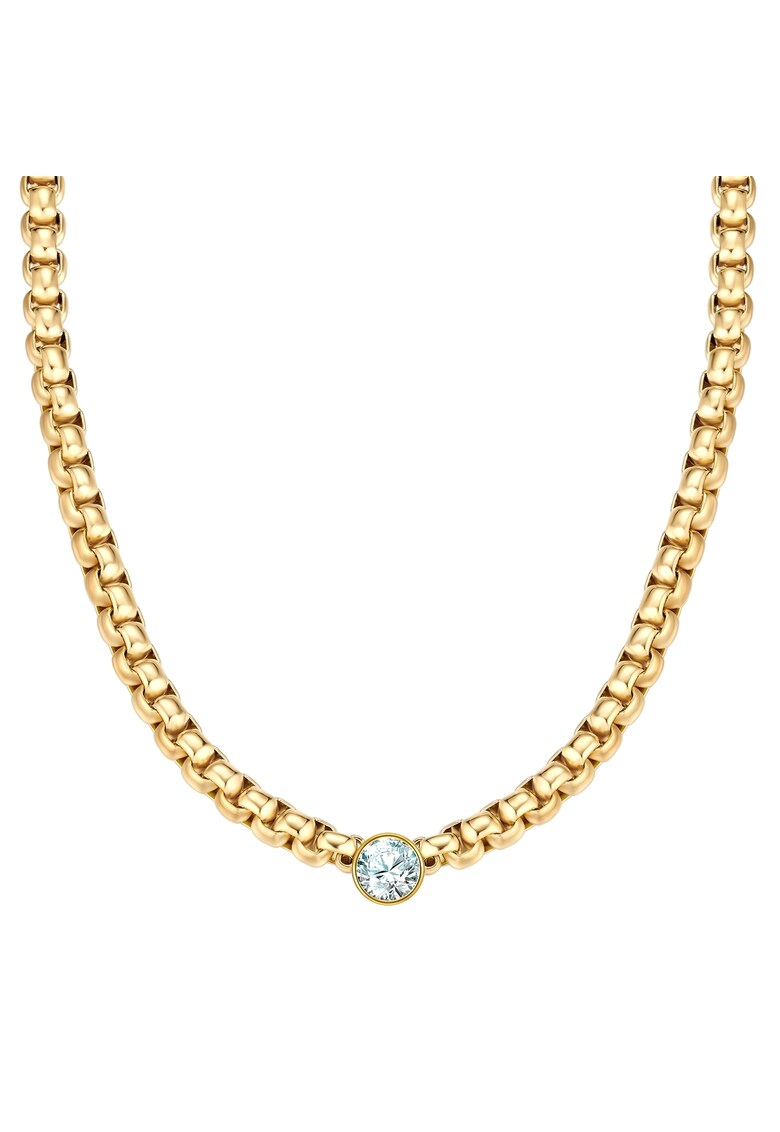 Colier placat cu aur de 14K si zirconia - Auriu