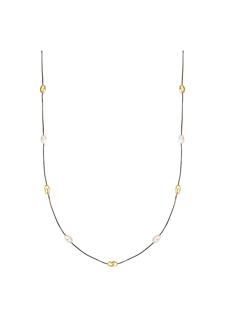 Colier din alama placat cu aur de 14K si perle sintetice