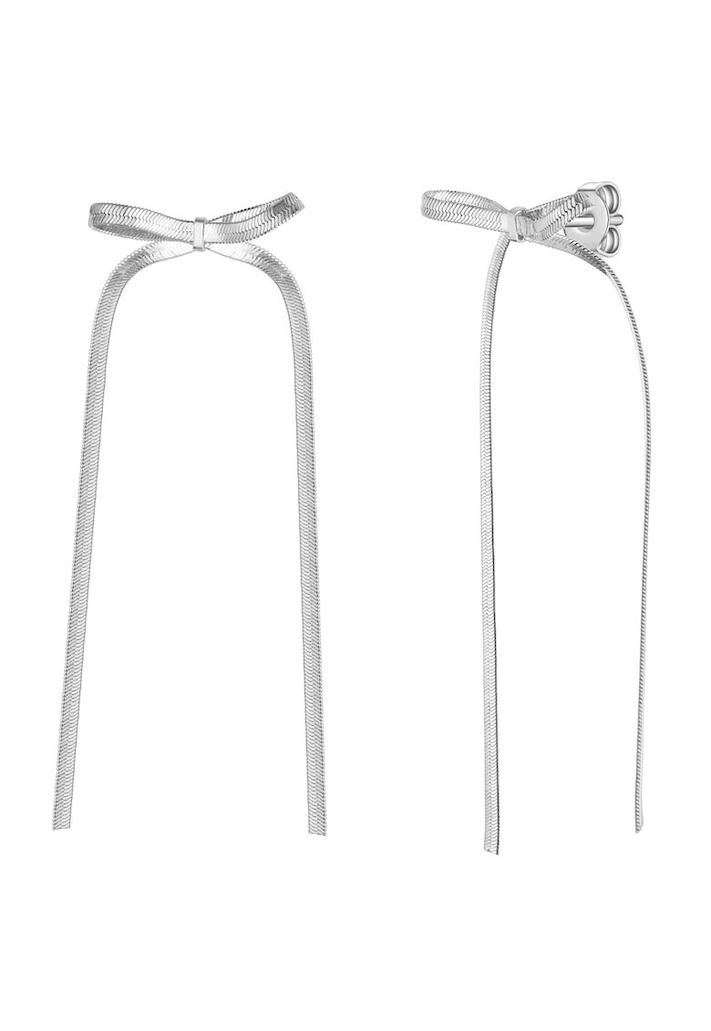 Cercei lungi cu model funda - Argintiu