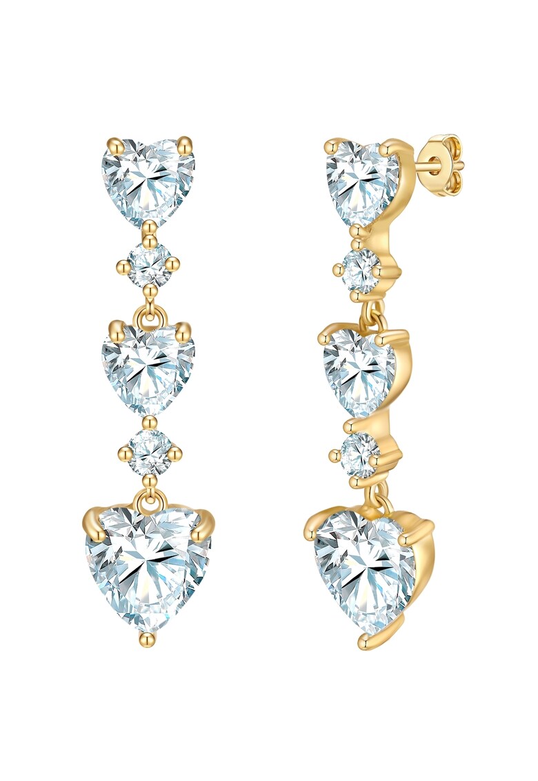 Modeschmuckohrhänger Drop earrings yellow gold zirconia white 232488