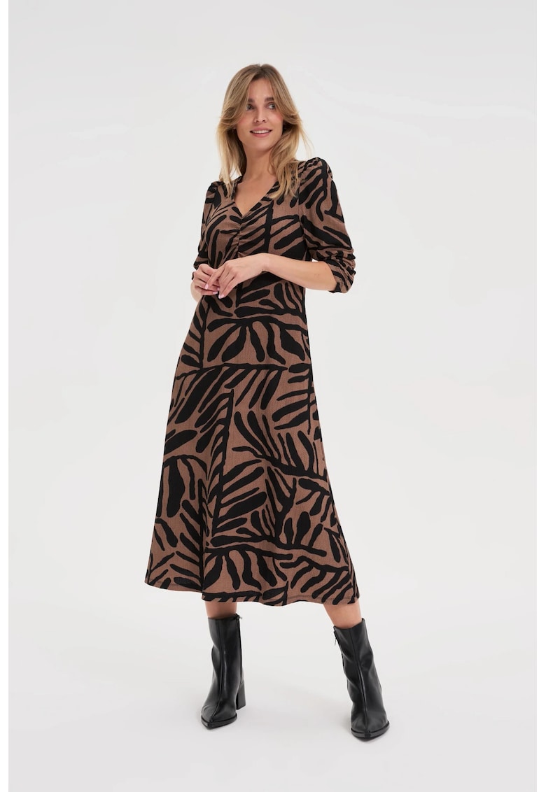 Rochie midi maro - Coffee