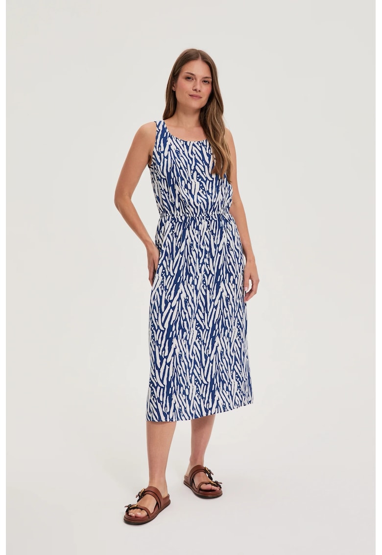 Rochie albastra din viscoza - BLUE