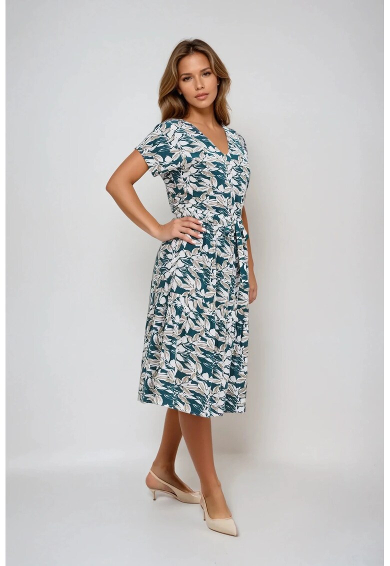 Rochie midi din viscoza - Verde inchis