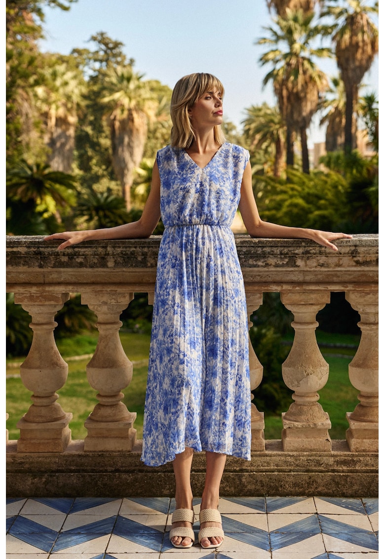 Rochie Florala Albastra - BLUE