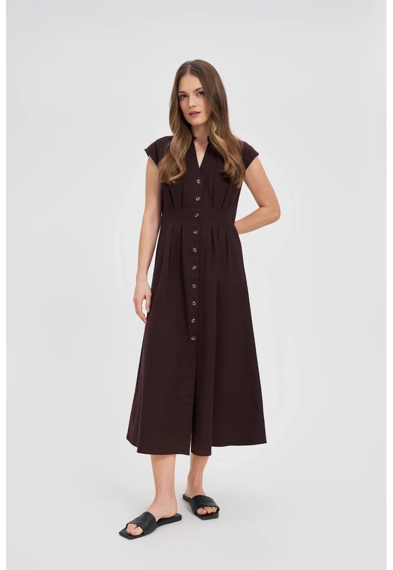 Rochie Midi Croita - Maro inchis