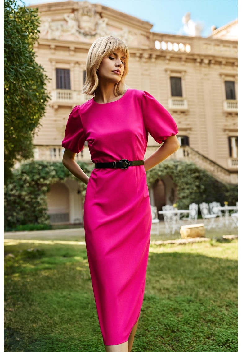 Rochie Fucsia - Maneci Bufante - 65498 - Fucsia