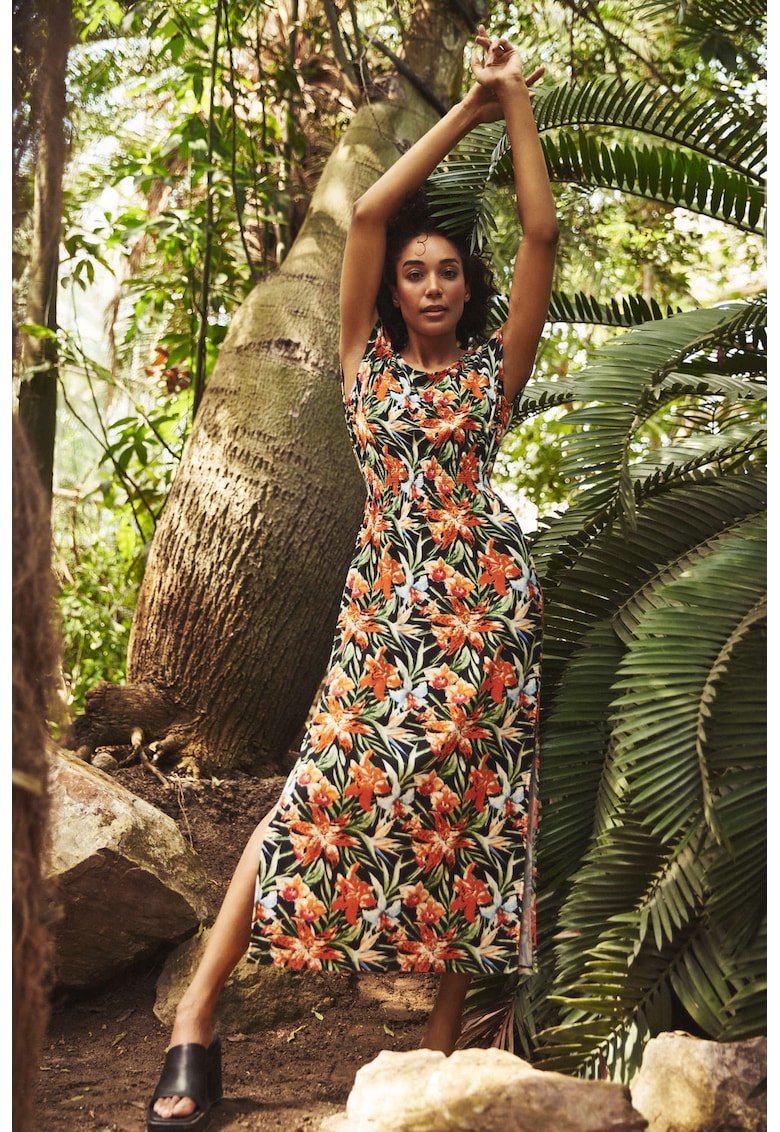 Rochie cu imprimeu floral - Verde
