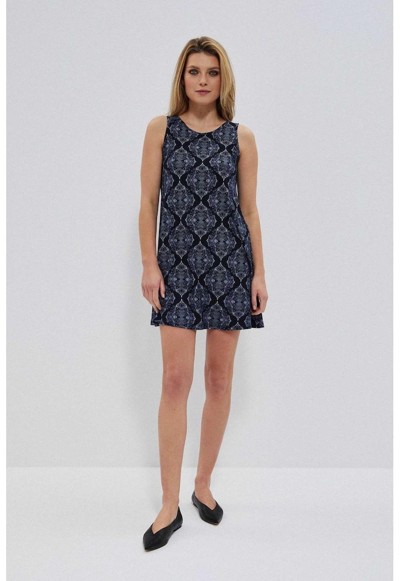 Rochie de vara cu bretele in albastru inchis - Bleumarin