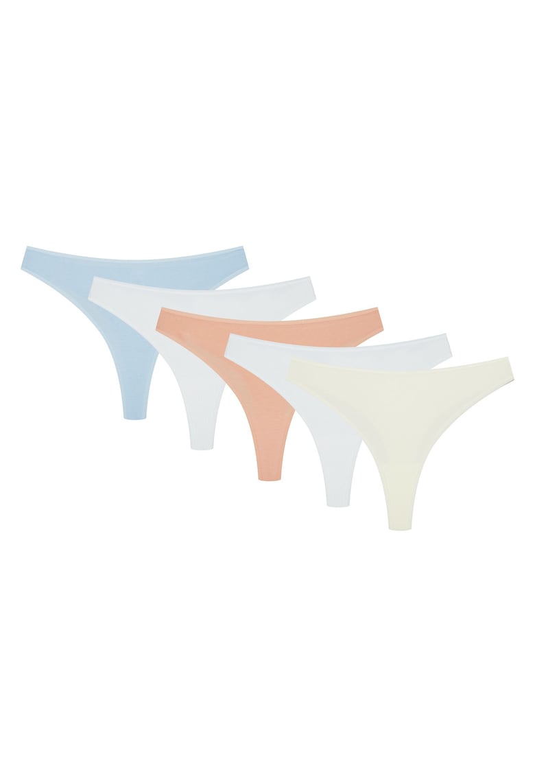 Chiloti de tip tanga - set de 5 perechi - multicolor - Sol-Sol