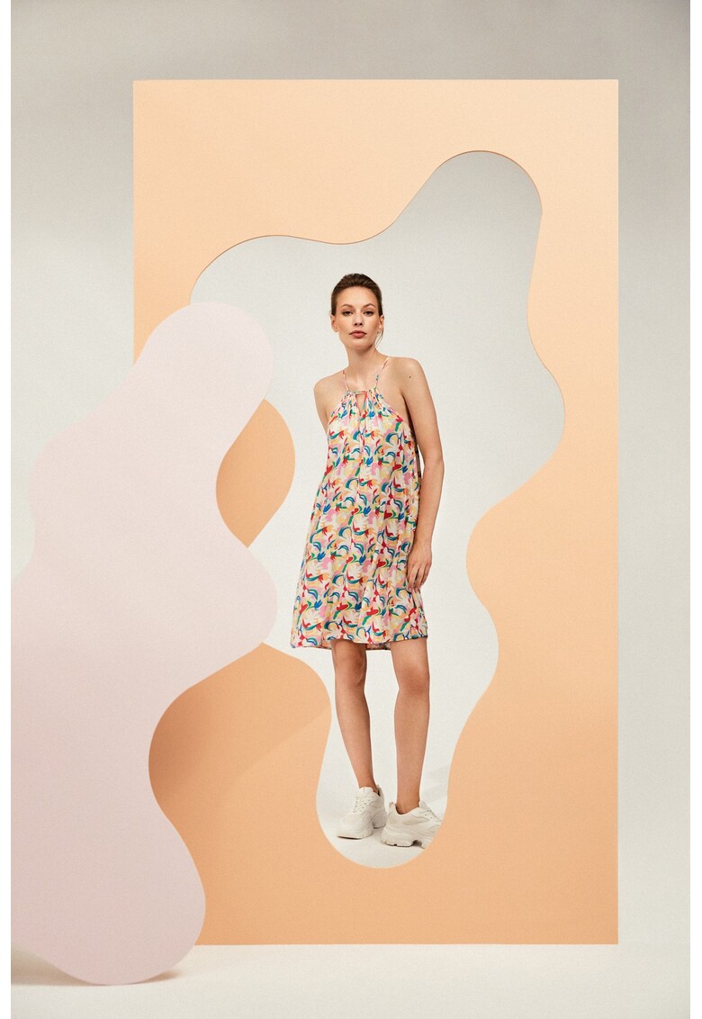 Rochie cu bretele cu model - Lila