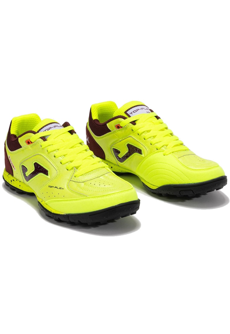 Ghete de fotbal Top Flex - galben - piele - pentru teren sintetic