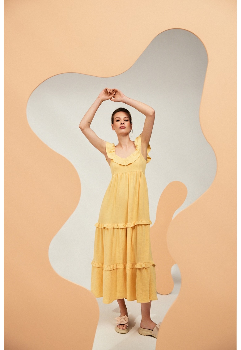 Rochie maxi vanilie - Galben