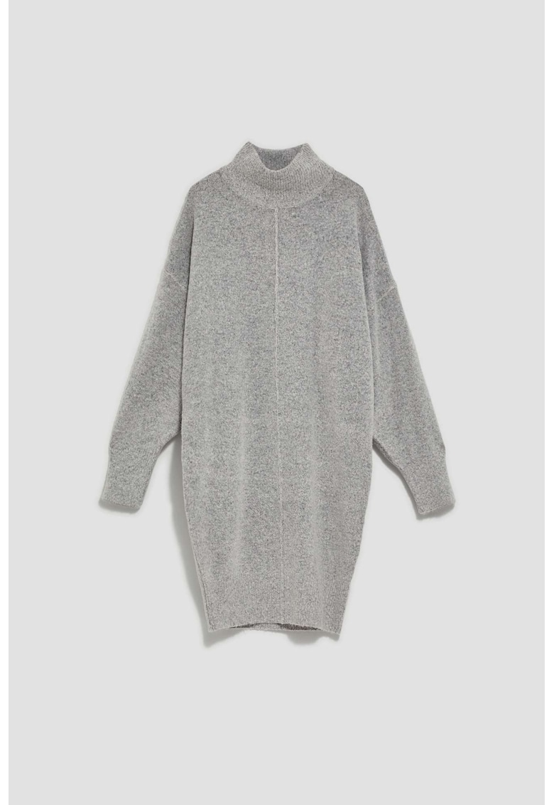Rochie gri deschis cu guler - Gri deschis