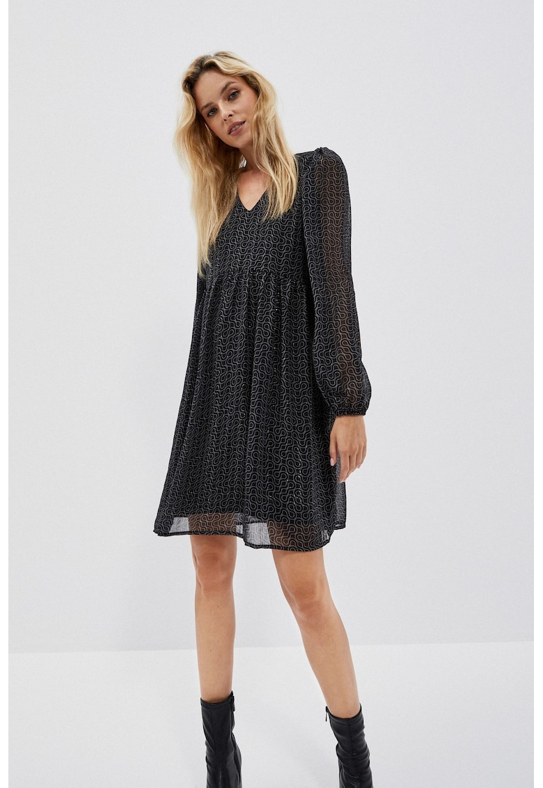 Rochie imprimeu negru - 69845 - Negru