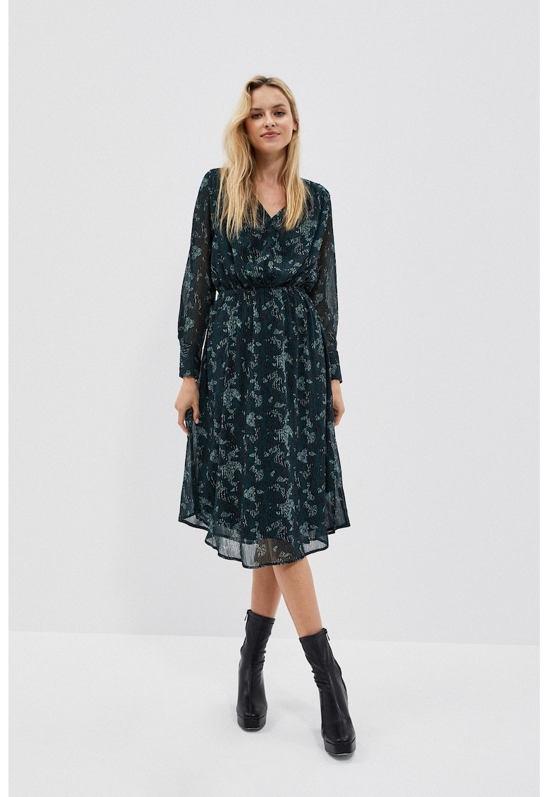 Rochie cu imprimeu smarald - Verde inchis