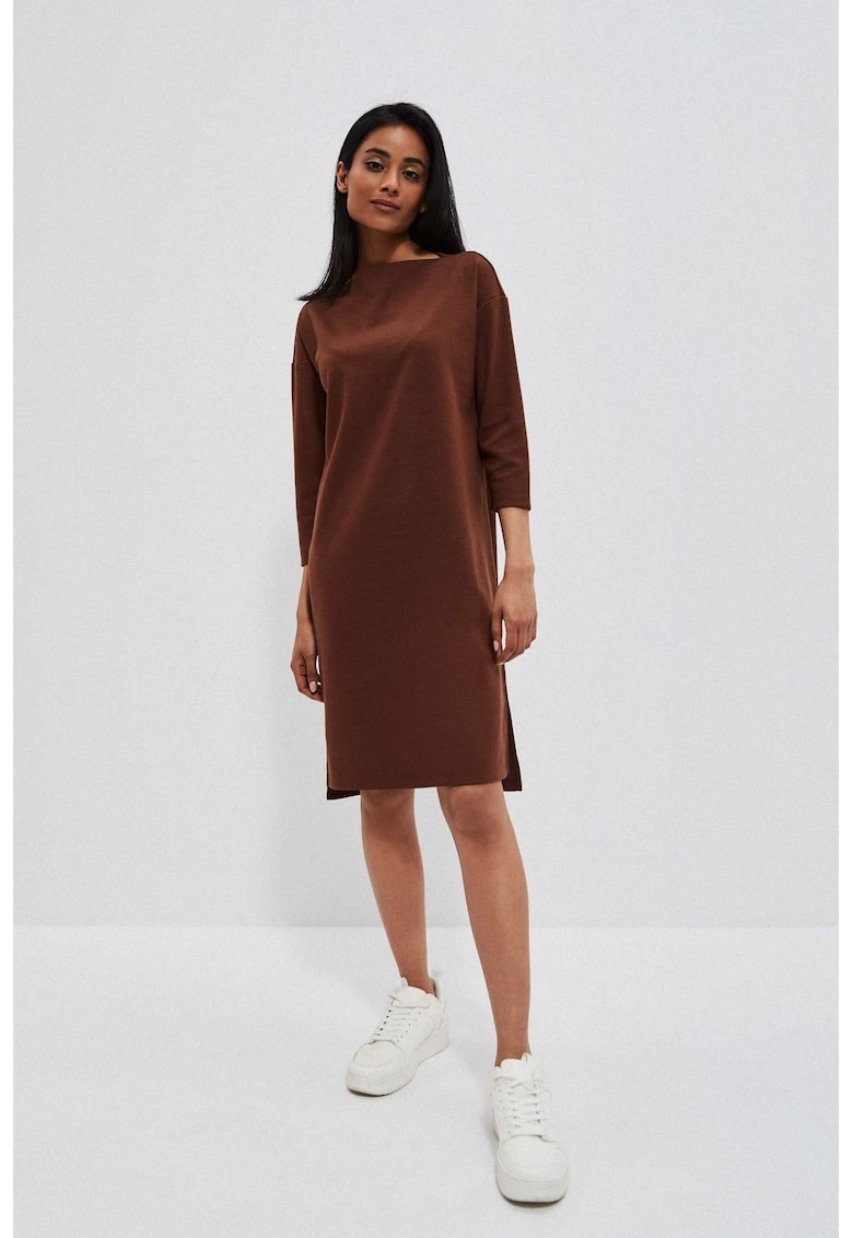 Rochie Simpla Culoarea Castanei - Maro inchis