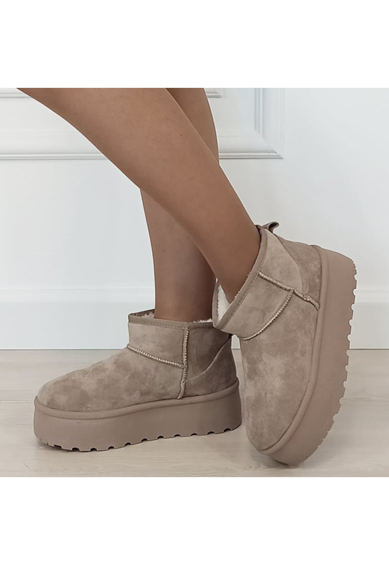 Ghete kaki deschis imblanite cu talpa groasa LT33-43 112 18503