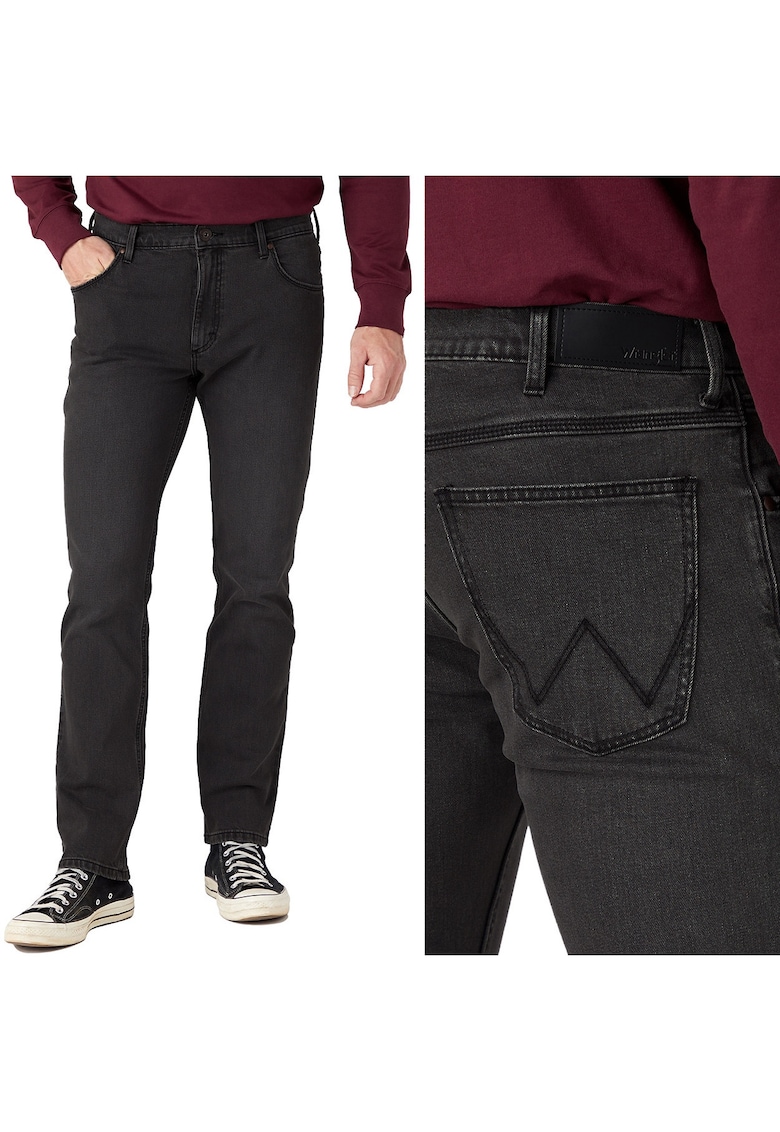 Blugi barbati Wrangler W31 L32 - gri autentic - croiala dreapta - usor elastici
