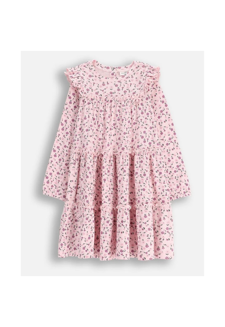 Rochie fete - cu dungi - imprimeu floral - bumbac