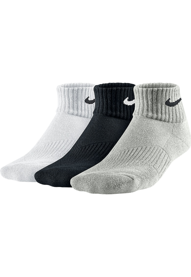 Sosete 3P CTN Cush QTR Moist M pentru copii - White/Black - M - Alb/Negru/Bej/Camuflaj