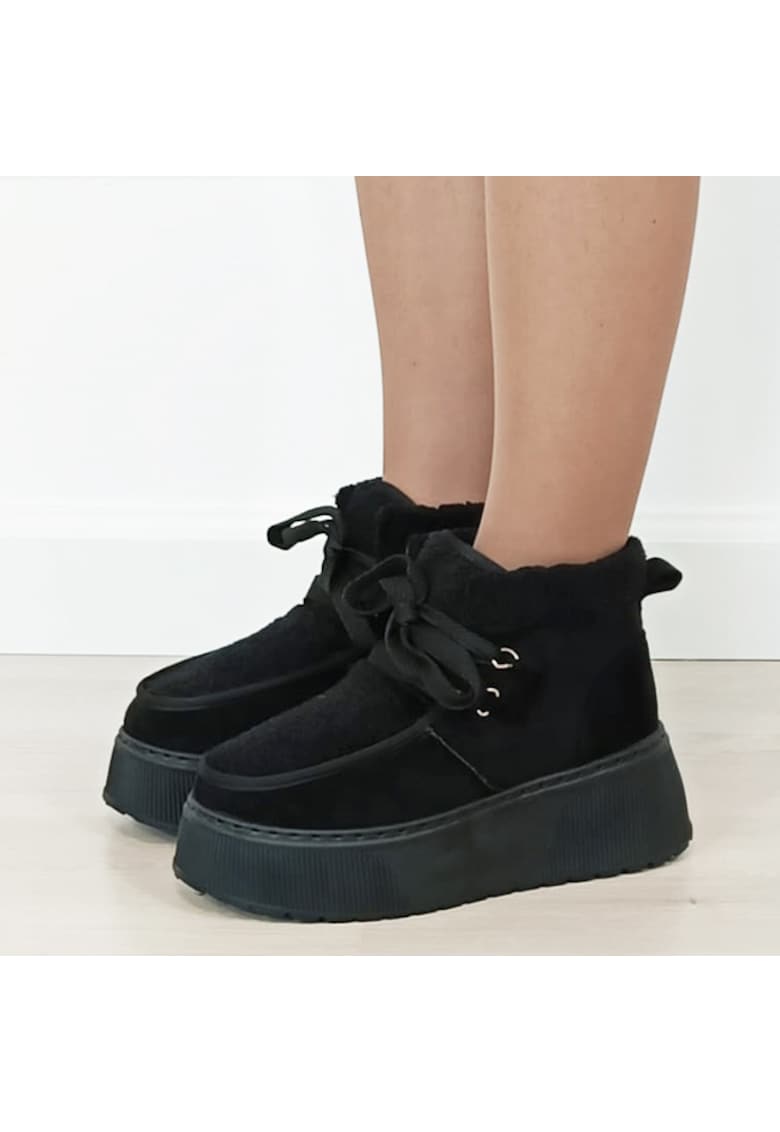 Cizme negre cu captuseala calda B-25815 115 11134 - Negru
