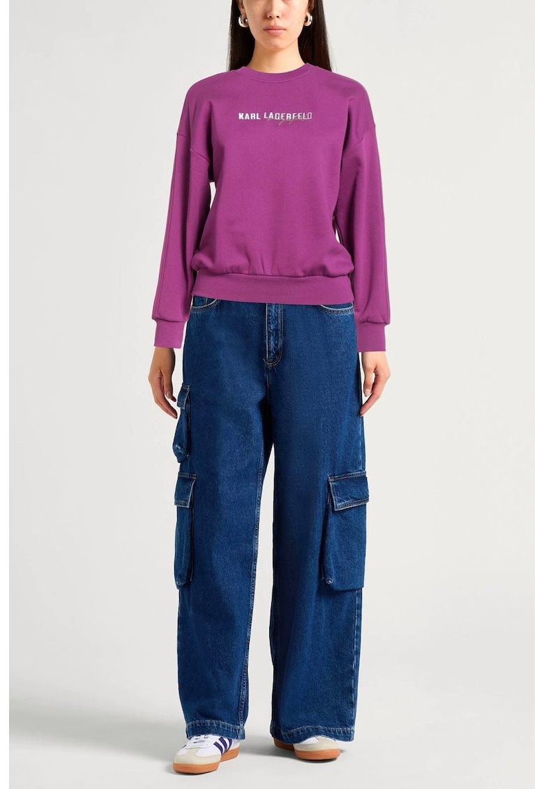 Bluza sport din bumbac organic - Mov