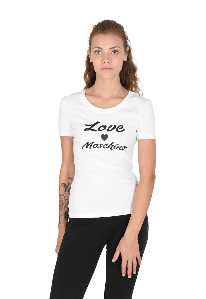 Tricou dama cu imprimeu 101719 - Alb