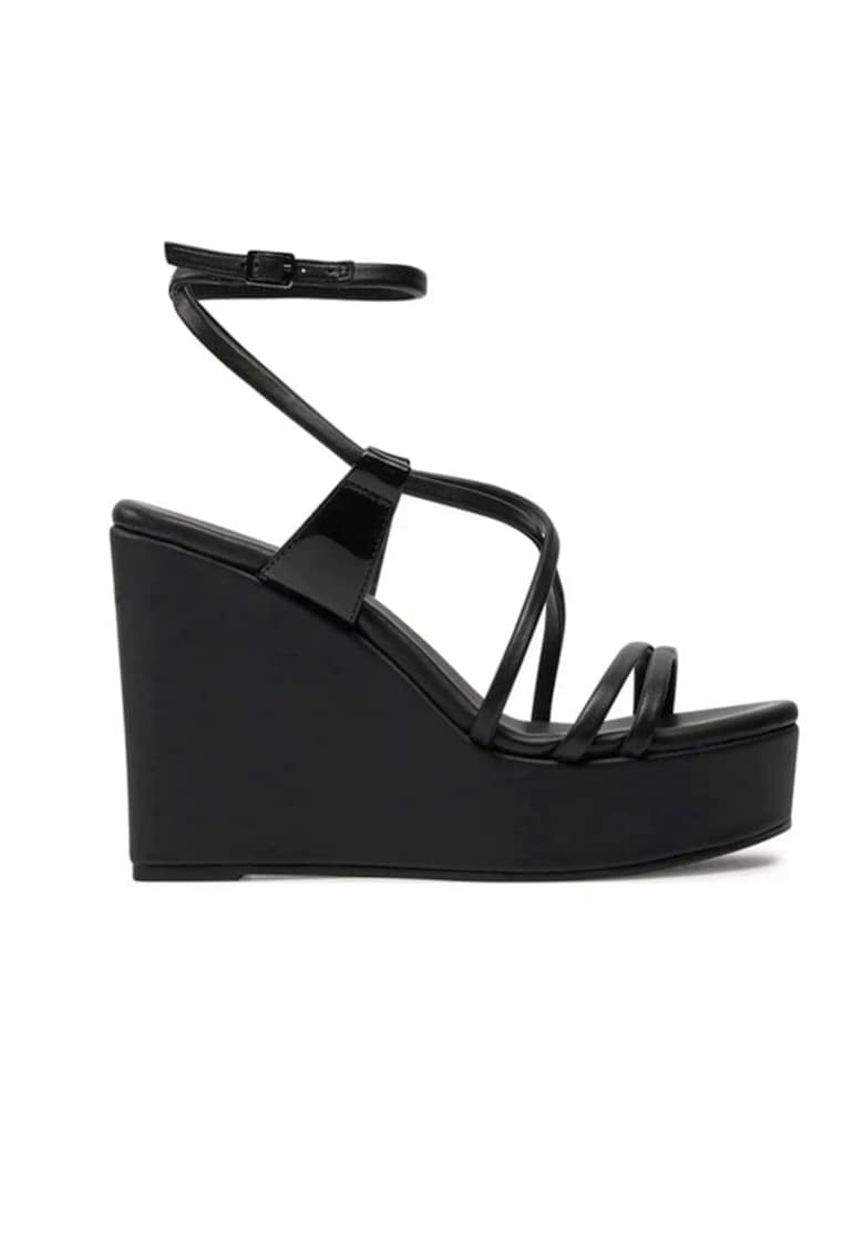 Sandale wedge - Negru