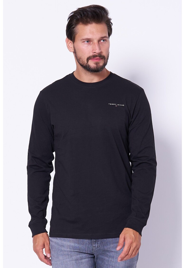 Bluza cu decolteu la baza gatului - Negru