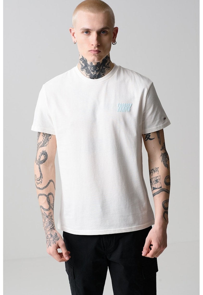 Tricou cu imprimeu logo contrastant