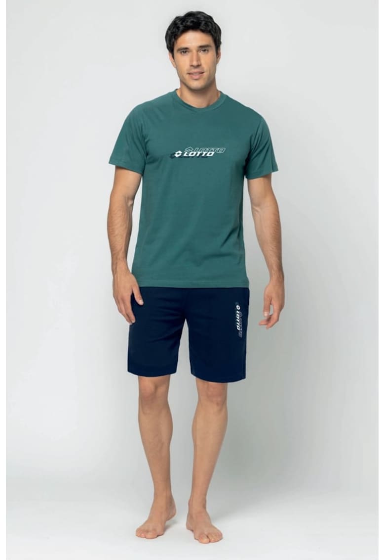 Pijama scurta cu imprimeu logo