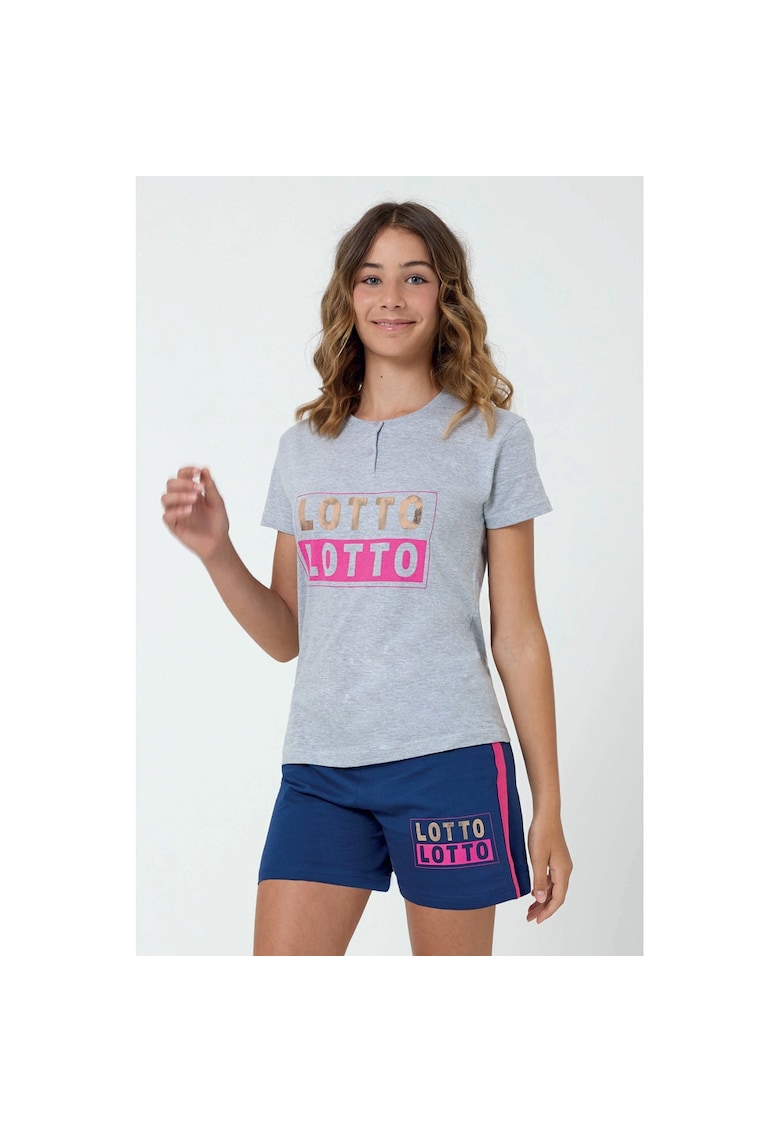 Pijama scurta cu impirimeu logo