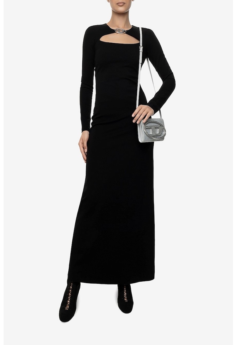 Rochie cu detaliu logo metalic Milano - Negru