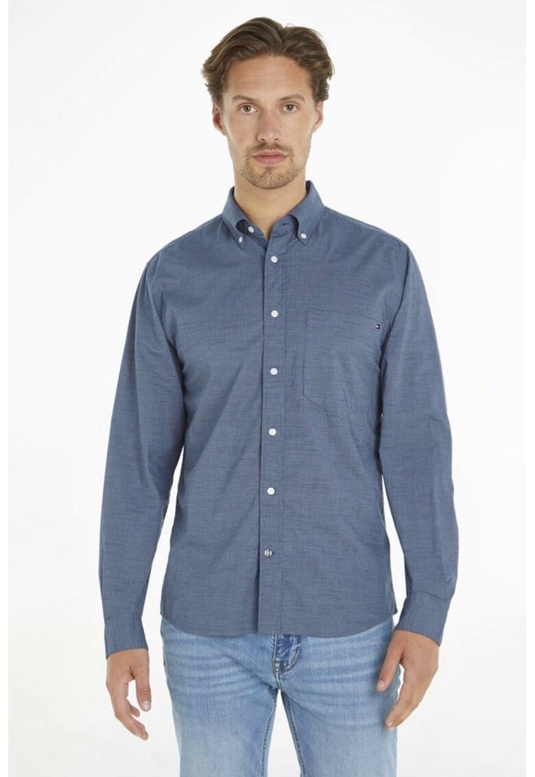 Camasa cu buzunar aplicat - Albastru