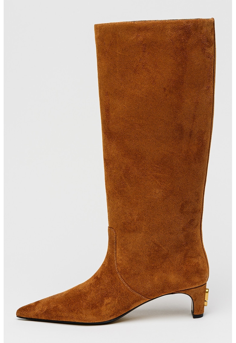 Cizme inalte pana la genunchi din piele intoarsa The Mel