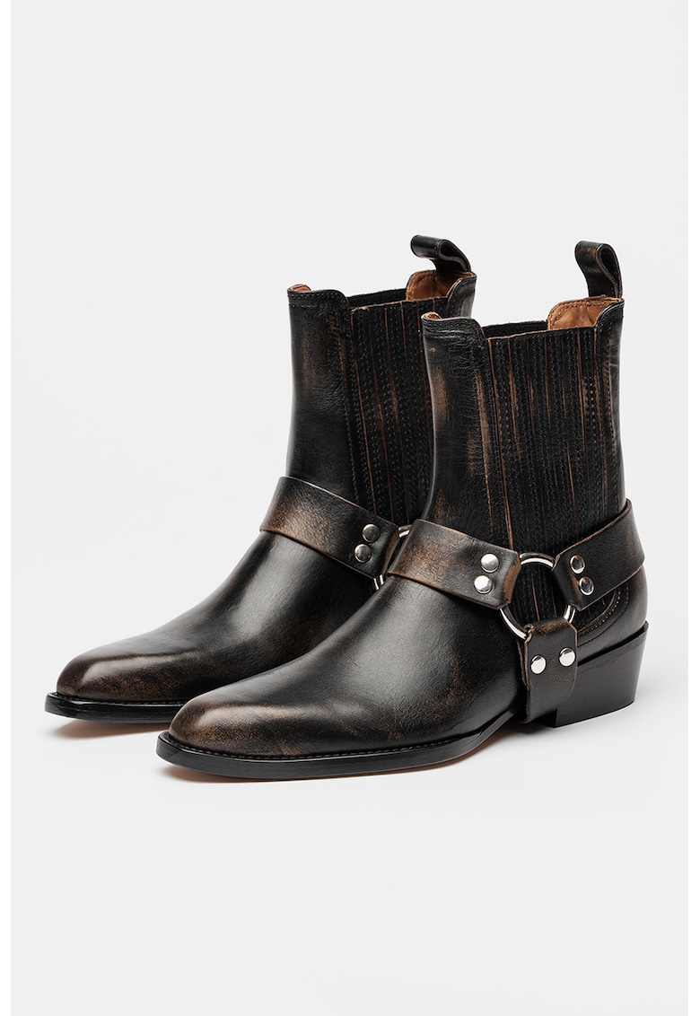 Ghete western de piele Helena