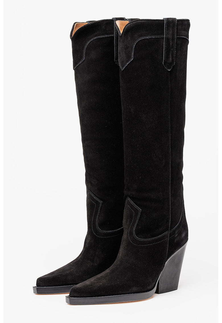 Cizme lungi pana la genunchi din piele intoarsa El Dorado