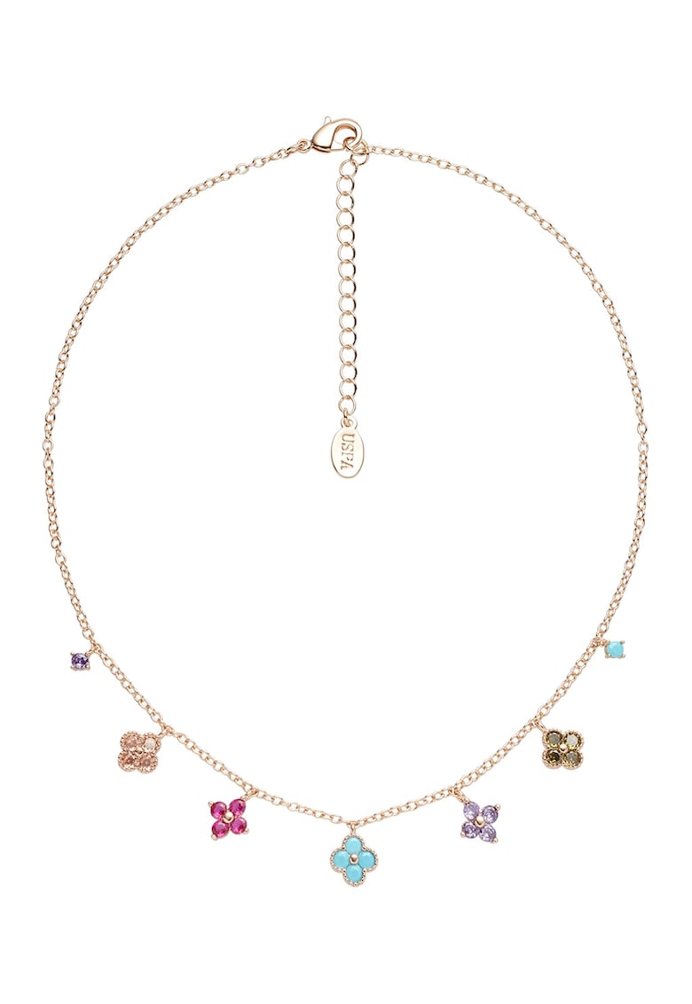 Colier cu cristale si elemente florale