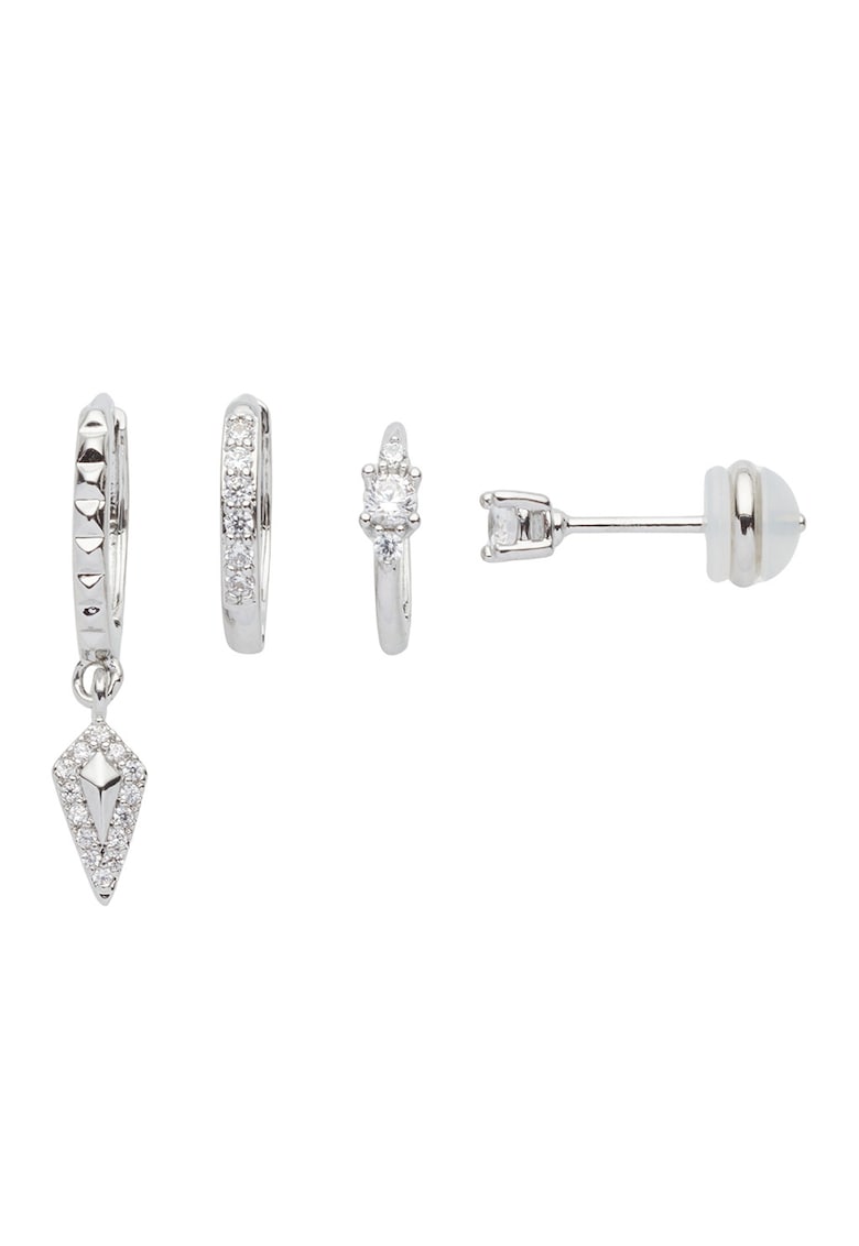 Set de cercei diferiti cu cristale - 3 perechi