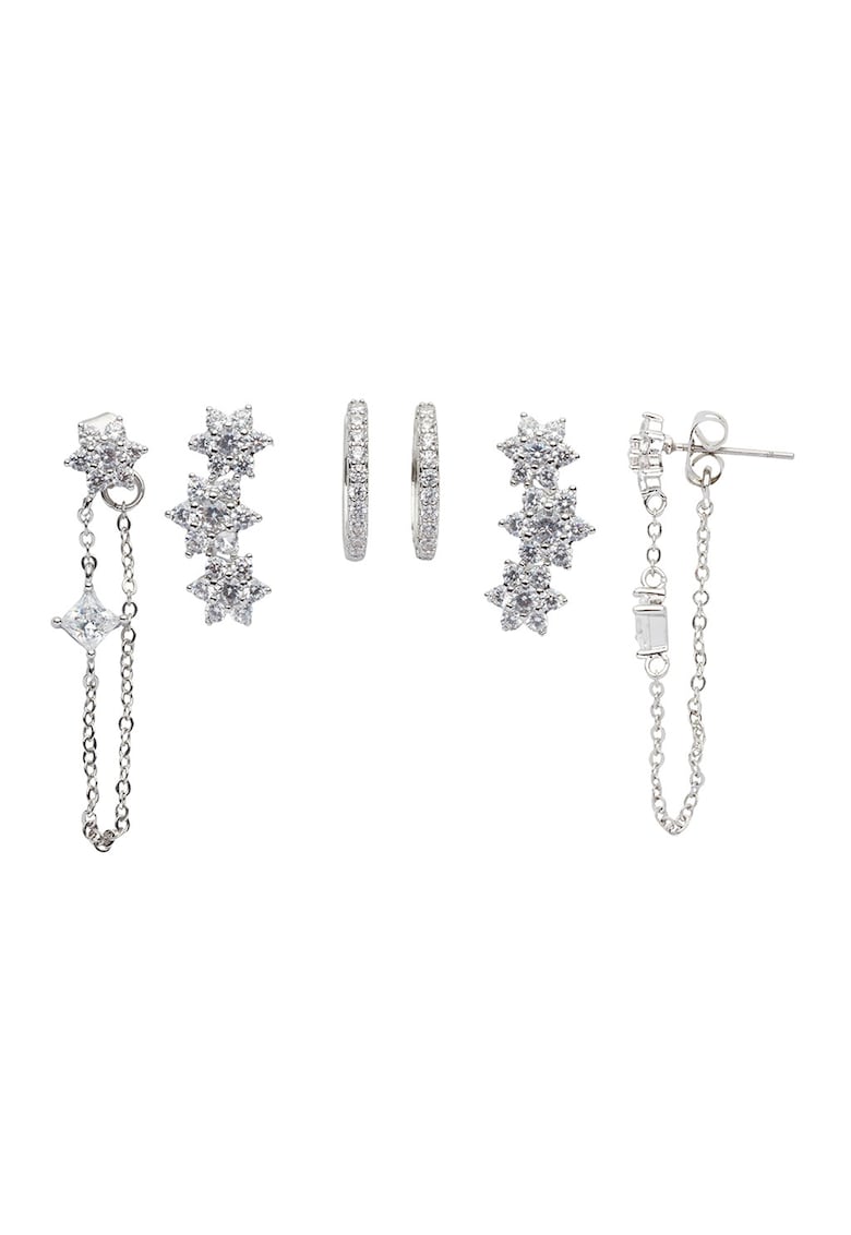 Set de cercei cu cristale - 3 perechi